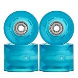NONMON 4X Skateboard Wheels 60mm 78A LED Light Replacement Longboard Wheels Cruiser Wheels with ABEC-9 608ZZ Bearings, Blue