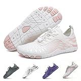 RUFONE Hike Barefoot Shoes for Women Men Breathable & Non-Slip Athletic Footwear Wide Toe Water Shoes,Designed for Walking,Running&Swimming White