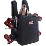 JajaHoho Roller skates bags for Women Men, Multi-functional Sports Backpack for Rollerskates, Ice skates, Inline skates, Skate Gear Storage, Durable and Stylish, 11 x 9 x 3 inches (Black)
