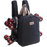 JajaHoho Roller skates bags for Women Men, Multi-functional Sports Backpack for Rollerskates, Ice skates, Inline skates, Skate Gear Storage, Durable and Stylish, 11.8 x 9 x 2.8 inches (Black)