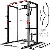 JELENS Power Cage, 2000LBS Multi-Function S11 Power Rack with LAT Pulldown, Squat Rack with Adjustable Pulley System and More Training Attachments, Weight Workout Machine for Home Gym