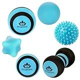 Acupoint Massage Ball Therapy Set for Muscle Knots and Post-Workout - Physical Therapy Balls, Trigger Point & Yoga Therapy, Massage Ball for Feet - 6-Piece Set (Blue)