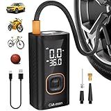 Cimesen Tire Inflator Portable Air Compressor, 150PSI Portable Air Compressor with Accurate Pressure Gauge E-Bike Inflation Cordless Air Pump for Bike Pump Car Motorcycle Ball