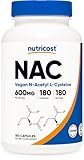 Nutricost N-Acetyl L-Cysteine (NAC) 600mg, 180 Capsules - Non-GMO, Gluten Free