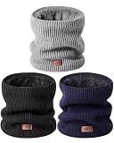 MSDC Winter Neck Gaiters for Men 3 Pack,Neck Warmer Men Women with Thermal Thick Warm Fleece Lined Cold Weather,Mens Scarf Winter Ski Face Mask Cover Windproof Scarves（Black,Navy，Grey）