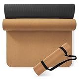 Umineux Extra Thick Cork Yoga Exercise Mats 2/5 x 72 x 26 in, Cork and TPE Non Slip Yoga Mats for Women Men, Sweat Proof, Sustainable, Great for Hot Yoga & Workout