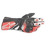 Alpinestars SP-8 V3 Gloves, Full Gauntlet Leather, CE-Certified, Race-Inspired Fit, Knuckle Protection, Reinforced Palm, Multi-Panel Construction, L, Black/White/Bright Red