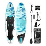 Spatium Windsurf SUP Inflatable SailBoard Only Without the Sail,10'8''*33''*5.9''Windsurfing Boards for Adults Drop-Stitch Inflatable Sail Paddleboard for Beginners-Blue Color