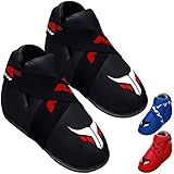Mytra Fusion Semi Contact Boots – Kickboxing Boots and Foot Pads for Sparring, MMA, Muay Thai, Karate, Training, Fighting and Martial Arts (Black, M)