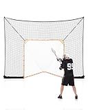 VEVOR Hockey and Lacrosse Goal Backstop, 12x9 ft Lacrosse Net with Extended Coverage, Quick Easy Setup Complete Accessories Training Net, Backyard Lacrosse Equipment, for Youth Adult (NET ONLY)