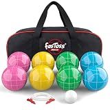 Bocce Ball Set 100mm Solid Resin, Pastel Pink Multicolor, Lawn Beach Game