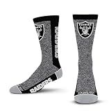 For Bare Feet NFL LAS VEGAS RAIDERS Marble MVP Crew Sock Team Color LARGE