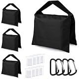 ABCCANOPY Photography Sandbag for Video Stand, Heavy Duty Weight Bags for Light Tripod, Camping Chair, 4 Packs (Black)