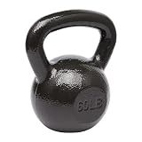 Amazon Basics Cast Iron Kettlebell for Strength Training, Wide Handle, 60 Pounds, Black