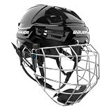 Bauer Re-Akt 70 Hockey Helmet Combo with Facemask, Senior (Black, Large)