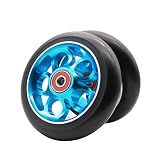 2Pcs 110mm Pro Scooter Wheels with Abec 9 Bearings Fit for MGP/Razor/Lucky Envy/Vokul Pro Scooters Replacement Wheels (Blue)