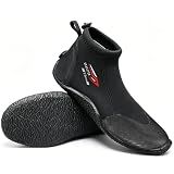 Skyone Neoprene Dive Boots Men Women, 3MM Diving Scuba Shoes with Anti-Slip Premium Rubber Durable Sole, Wetsuit Boots Surf Booties for Beach Sailing Snorkeling Water Sports (3MM Black, Men 10 / Women 11)