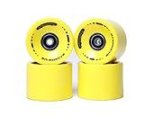 FREEDARE 70mm Longboard Wheels with ABEC-7 Bearings and Spacers(Yellow,Set of 4)