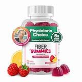 Physician's CHOICE Fiber Gummies for GLP-1 Support - No Sugar Added & Vegan - Raspberry Lemon - Natural Chicory Root Prebiotic Fiber Gummy - Digestive Health & Regularity for Women & Men - 60CT
