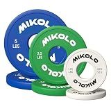 Mikolo Change Weight Plates 1.25LB 2.5LB 5LB Set Fractional Plates Set Bumper Plates for Cross Training Fit 2 Inch Barbells Strength Training Weight Plates (5LB/2.5LB/1.25LB)