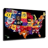 College Football Team Logo Poster Picture HD Wall Art Canvas Printing Bedroom Living Room Office Decoration Aesthetic Artwork (Unframed,20×30inch)