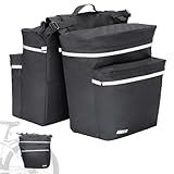 ANCHOM Bike Panniers, 34L Upgraded Water Resistant Saddle Bags for Bicycle Rear Racks, Bike Accessories for Mountain, Road & Electric Bikes, Bike Bag for Commuting Black