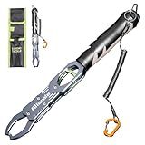 Fish Lip Gripper Fish Scales Professional Fish Holder Aluminium Alloy Material Grabber 40 Pound Fish Lip Grip Tool with Weight Scale and 360 Degree Rotation,Fish Grabber Clip Fish Control Tackle