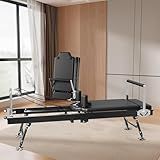 AzureHaven Pilates Reformer Machine for Home, 78" Foldable Reformer with Adjustable Resistance, 5 Elastic Cords, Professional Home Gym Equipment