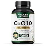 Built by Nature CoQ10 – High Absorption Coenzyme Q10 Supplement with Coconut MCT Oil – Promotes Heart Health, Cellular Energy & Antioxidant Support – 120 Softgels
