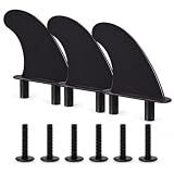 Santa Barbara Surfing Soft Top Surfboard Fins, 3-Fin Replacement Set with 6 Screws, 4" Hole Spacing, Fits Wavestorm 8' Soft Top Boards
