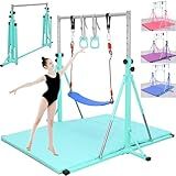 FC FUNCHEER Foldable Gymnastics Bar,5FT Horizontal bar,Adjustable Kids Training bar for Kids Ages 3-15,Kids Gymnastics bar,Triangle Stable Structure-Gym Equipment for Home