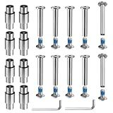 VORTRACK 30PCS Inline Skate Replacement Parts Kit - 6mm Aluminum Skate Axles, Stepped Bearing Spacers, Axle Screws & Hex Wrenches, Durable Roller Skate Hardware for 6mm Axle Skates, Silver