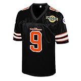 Bobby Boucher #9 The Waterboy Adam Sandler Movie Mud Dogs Bourbon Bowl Football Jersey(Black-3XL)