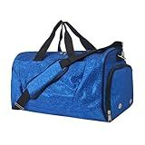 NGIL Glitter Cheers Sports Gym Duffel with Shoe Compartment and Small Carry on Travel Tote Bags for Women, Gym bag, Overnight bags for Women, Cheer Bag (Glitter-Royal)