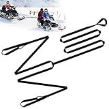Extra Long 19ft Snowmobile Tow Straps - 4400lbs Break Strength Heavy-Duty ATV Towing Rope with Stainless Steel Hooks for Sled Snowboards Emergency Safety Tool Accessories Kit