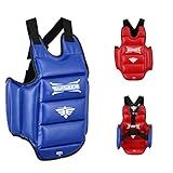 Twister Karate Taekwondo Boxing Muay Thai MMA Chest Guard | Reversible Chest Protector | Martial Arts Upper Body Ribs Protection Pad (Xtra Small)