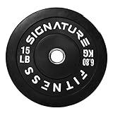 Fitvids 2" Olympic Bumper Plate Weight Plates with Steel Hub, 15LB, Pair