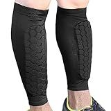YUNYILAN Soccer Shin Guards Shin Pads for Kids Youth Adult, Football Shin Calf Sleeve with Honeycomb Pads Foam, Support for Shin Splint Baseball Kickboxing Calf Protective Gear (1 Pair Black, M)