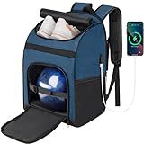 Ciihars Bowling Backpack, Single Bowling Ball Bag with Shoe Bag Up to Size 16 & Protective Foam Padded, Accessories Gifts, Bag with Padded Ball Holder(BLUE)