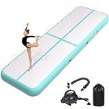 KIKILIVE Inflatable Air Gymnastics Tumbling Mat 10ft, Air Tumble Track Mat 4 inches Thickness with Electric Air Pump for Home Use Outdoor Training Cheerleading Yoga Water Beach Park
