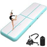 KIKILIVE Inflatable Gymnastics Tumbling Mat 10ft*3.3ft*4in Green