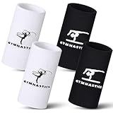 WinnerWhy 2 Pairs 5.25 Inch Gymnastics Wristbands for Grips Comfortable Cotton Wrist Bands Sweat Band Long Gymnastics Wrist Sweatbands for Female Gymnasts(Black and White)