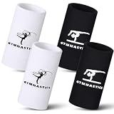 2 Pairs Extra Long Gymnastics Wristbands for Grips, Black and White