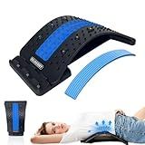 FAJAERNY Back Stretcher, 3 Level Adjustable Lumbar Back Cracker Board, Relief for Lumbar Area Pain, Scoliosis Aid, Spine, Herniated Disc, Extra NBR Pad & Silicone Pad (Blue)