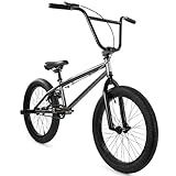 Elite BMX Bicycle 20” & 16" Freestyle Bike - Stealth and Peewee Model (Stealth Gunmetal, 20")