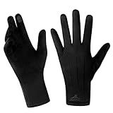 Achiou Women Winter Touchscreen Gloves Soft Comfortable Thermal Elastic Stretch Texting Glove for Traveling, Cycling, Running, Shopping (Black) …