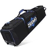 ZEEMO Golf Travel Bag, Full-Open Protective & Wheeled Airline-Approved Case for Clubs, Cart&StandBag, Soft-Sided Waterproof Cover Made of Heavy Duty Oxford, Black