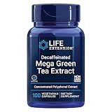 Life Extension Decaffeinated Mega Green Tea Extract – Polyphenol-Rich, Cell Health, Heart Health, Brain Health, Antioxidant Protection – Non-GMO, Gluten-Free, Vegetarian – 100 Capsules