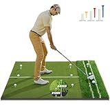 Premium Dual-Turf 5x4ft Golf Mat:10MM & 15MM High-Elasticity Base Upgraded Golf Hitting Mat, Alignment & Angle of Approach Aid, Indoor/Outdoor Practice, Green,Ideal Gifts for Men Him Dad Husband