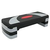 JungleA 31" Aerobic Step Platform, 3 Levels Adjustable Height Steppers for Exercise at Home Gym, Cardio Workout Step Exercise Platform Bench, Non Slip Fitness Stepper Up Box with 4 Stackable Risers